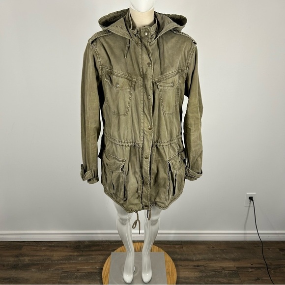 Aritzia azure Skies Olive Hooded Jacket M - Picture 3 of 13
